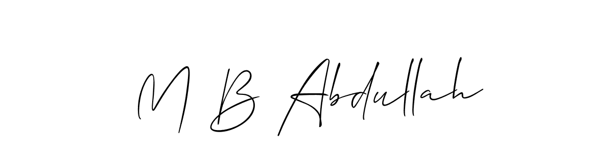 How to make M B Abdullah name signature. Use Allison_Script style for creating short signs online. This is the latest handwritten sign. M B Abdullah signature style 2 images and pictures png
