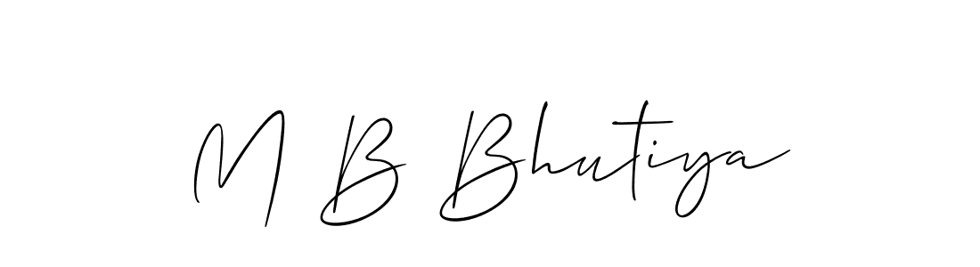 Design your own signature with our free online signature maker. With this signature software, you can create a handwritten (Allison_Script) signature for name M B Bhutiya. M B Bhutiya signature style 2 images and pictures png