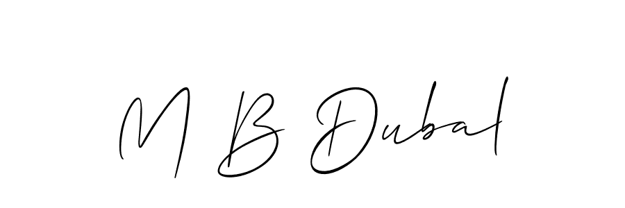 Make a beautiful signature design for name M B Dubal. With this signature (Allison_Script) style, you can create a handwritten signature for free. M B Dubal signature style 2 images and pictures png