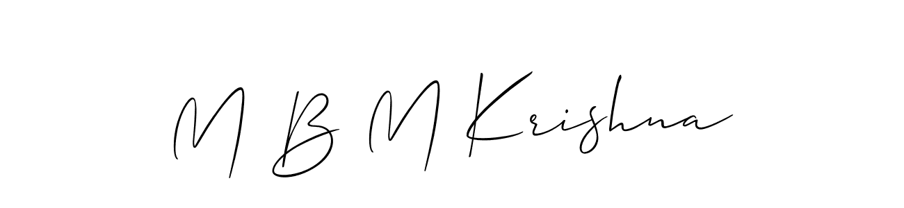 if you are searching for the best signature style for your name M B M Krishna. so please give up your signature search. here we have designed multiple signature styles  using Allison_Script. M B M Krishna signature style 2 images and pictures png