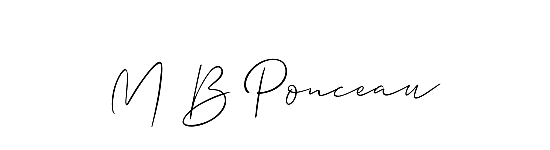 Use a signature maker to create a handwritten signature online. With this signature software, you can design (Allison_Script) your own signature for name M B Ponceau. M B Ponceau signature style 2 images and pictures png