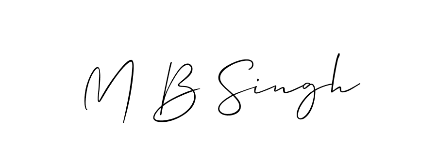 You should practise on your own different ways (Allison_Script) to write your name (M B Singh) in signature. don't let someone else do it for you. M B Singh signature style 2 images and pictures png