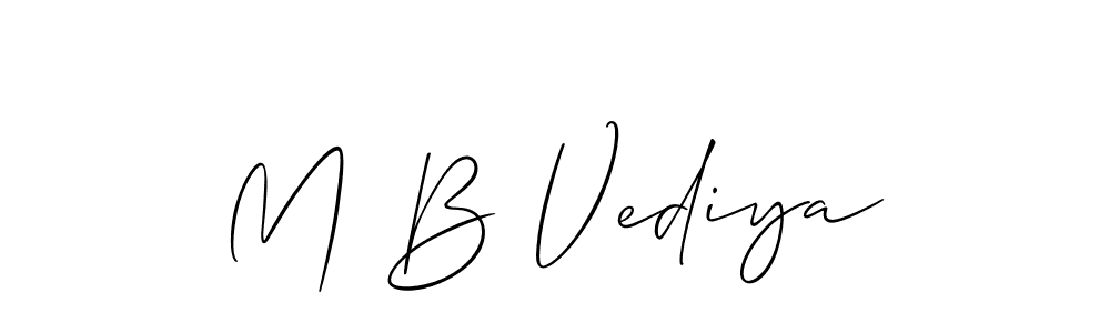 You should practise on your own different ways (Allison_Script) to write your name (M B Vediya) in signature. don't let someone else do it for you. M B Vediya signature style 2 images and pictures png