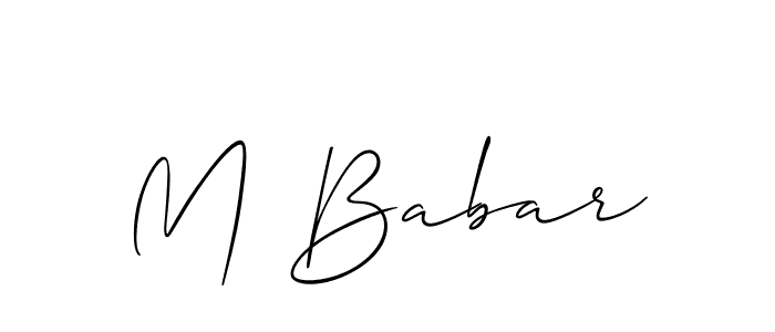 How to make M Babar signature? Allison_Script is a professional autograph style. Create handwritten signature for M Babar name. M Babar signature style 2 images and pictures png