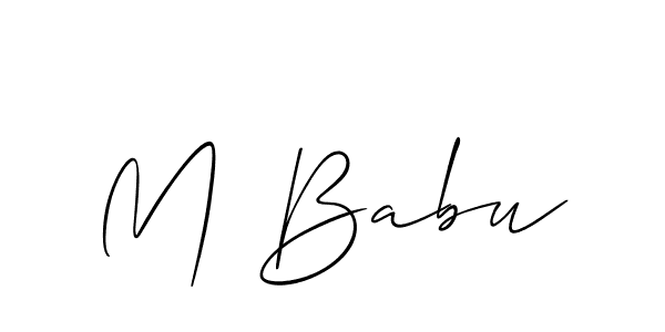 How to Draw M Babu signature style? Allison_Script is a latest design signature styles for name M Babu. M Babu signature style 2 images and pictures png