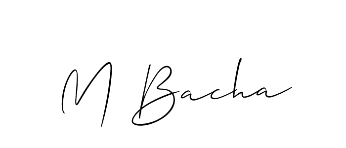 You should practise on your own different ways (Allison_Script) to write your name (M Bacha) in signature. don't let someone else do it for you. M Bacha signature style 2 images and pictures png
