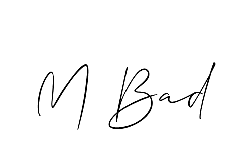 Make a beautiful signature design for name M Bad. With this signature (Allison_Script) style, you can create a handwritten signature for free. M Bad signature style 2 images and pictures png