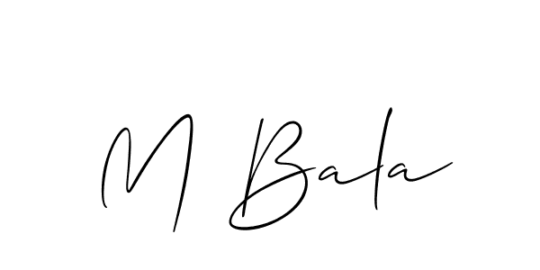 Also You can easily find your signature by using the search form. We will create M Bala name handwritten signature images for you free of cost using Allison_Script sign style. M Bala signature style 2 images and pictures png