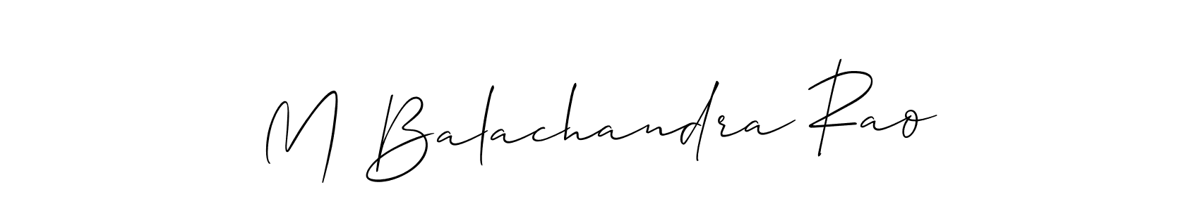 Also we have M Balachandra Rao name is the best signature style. Create professional handwritten signature collection using Allison_Script autograph style. M Balachandra Rao signature style 2 images and pictures png