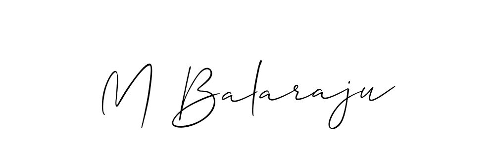 Use a signature maker to create a handwritten signature online. With this signature software, you can design (Allison_Script) your own signature for name M Balaraju. M Balaraju signature style 2 images and pictures png