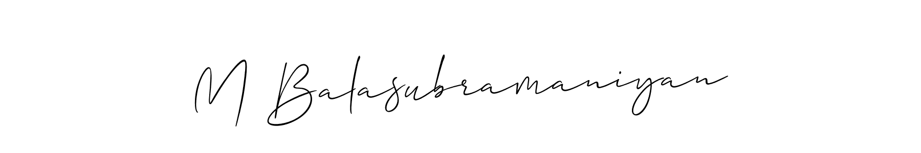 Also we have M Balasubramaniyan name is the best signature style. Create professional handwritten signature collection using Allison_Script autograph style. M Balasubramaniyan signature style 2 images and pictures png