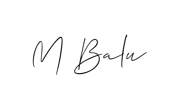 if you are searching for the best signature style for your name M Balu. so please give up your signature search. here we have designed multiple signature styles  using Allison_Script. M Balu signature style 2 images and pictures png