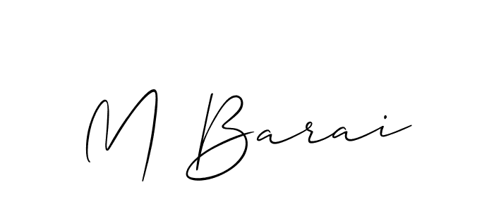 M Barai stylish signature style. Best Handwritten Sign (Allison_Script) for my name. Handwritten Signature Collection Ideas for my name M Barai. M Barai signature style 2 images and pictures png
