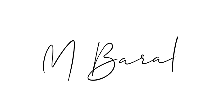 How to make M Baral name signature. Use Allison_Script style for creating short signs online. This is the latest handwritten sign. M Baral signature style 2 images and pictures png