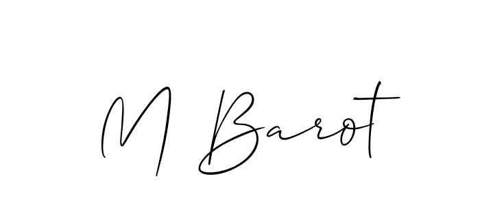 Allison_Script is a professional signature style that is perfect for those who want to add a touch of class to their signature. It is also a great choice for those who want to make their signature more unique. Get M Barot name to fancy signature for free. M Barot signature style 2 images and pictures png