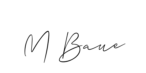 You should practise on your own different ways (Allison_Script) to write your name (M Baue) in signature. don't let someone else do it for you. M Baue signature style 2 images and pictures png