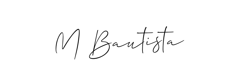Also we have M Bautista name is the best signature style. Create professional handwritten signature collection using Allison_Script autograph style. M Bautista signature style 2 images and pictures png
