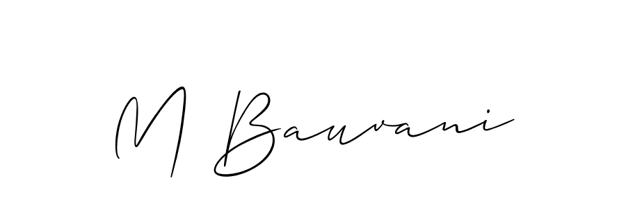 Use a signature maker to create a handwritten signature online. With this signature software, you can design (Allison_Script) your own signature for name M Bauvani. M Bauvani signature style 2 images and pictures png