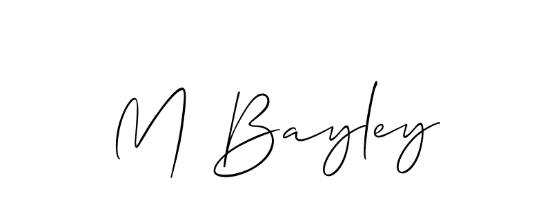 Also You can easily find your signature by using the search form. We will create M Bayley name handwritten signature images for you free of cost using Allison_Script sign style. M Bayley signature style 2 images and pictures png