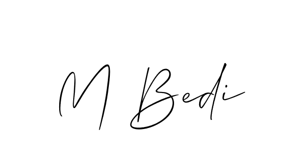 Also we have M Bedi name is the best signature style. Create professional handwritten signature collection using Allison_Script autograph style. M Bedi signature style 2 images and pictures png