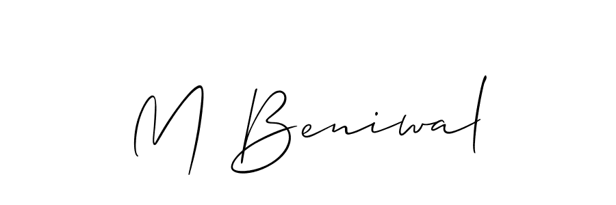 Use a signature maker to create a handwritten signature online. With this signature software, you can design (Allison_Script) your own signature for name M Beniwal. M Beniwal signature style 2 images and pictures png