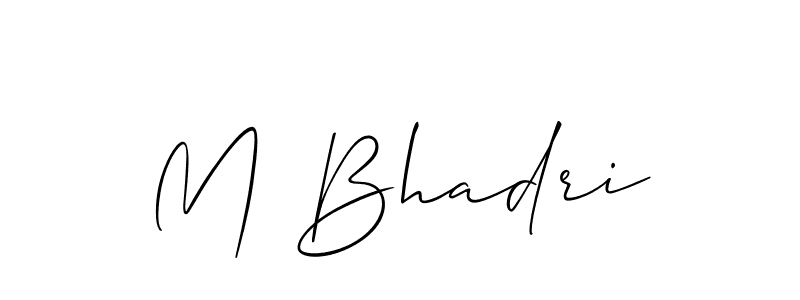 Allison_Script is a professional signature style that is perfect for those who want to add a touch of class to their signature. It is also a great choice for those who want to make their signature more unique. Get M Bhadri name to fancy signature for free. M Bhadri signature style 2 images and pictures png