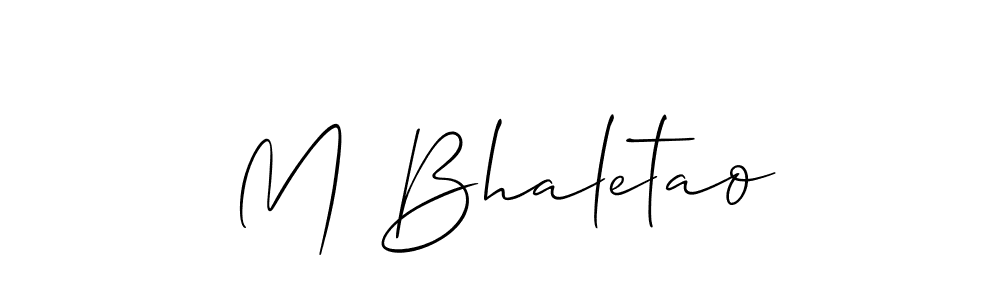 You should practise on your own different ways (Allison_Script) to write your name (M Bhaletao) in signature. don't let someone else do it for you. M Bhaletao signature style 2 images and pictures png