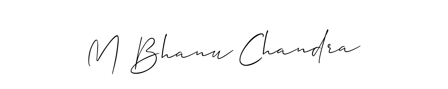 Use a signature maker to create a handwritten signature online. With this signature software, you can design (Allison_Script) your own signature for name M Bhanu Chandra. M Bhanu Chandra signature style 2 images and pictures png