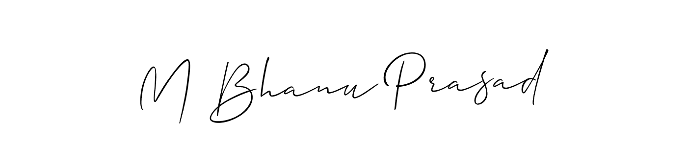 Allison_Script is a professional signature style that is perfect for those who want to add a touch of class to their signature. It is also a great choice for those who want to make their signature more unique. Get M Bhanu Prasad name to fancy signature for free. M Bhanu Prasad signature style 2 images and pictures png