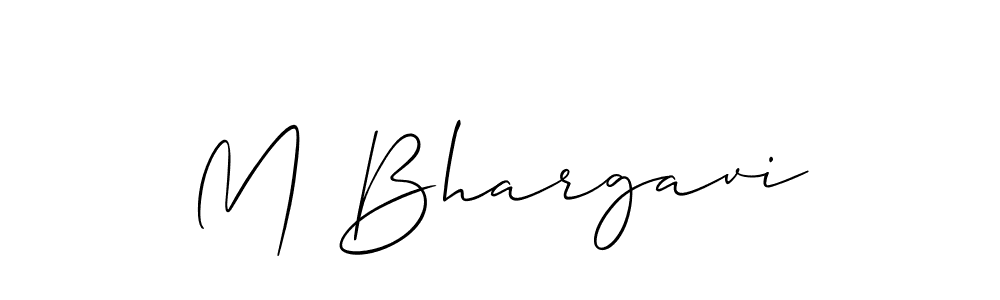 The best way (Allison_Script) to make a short signature is to pick only two or three words in your name. The name M Bhargavi include a total of six letters. For converting this name. M Bhargavi signature style 2 images and pictures png