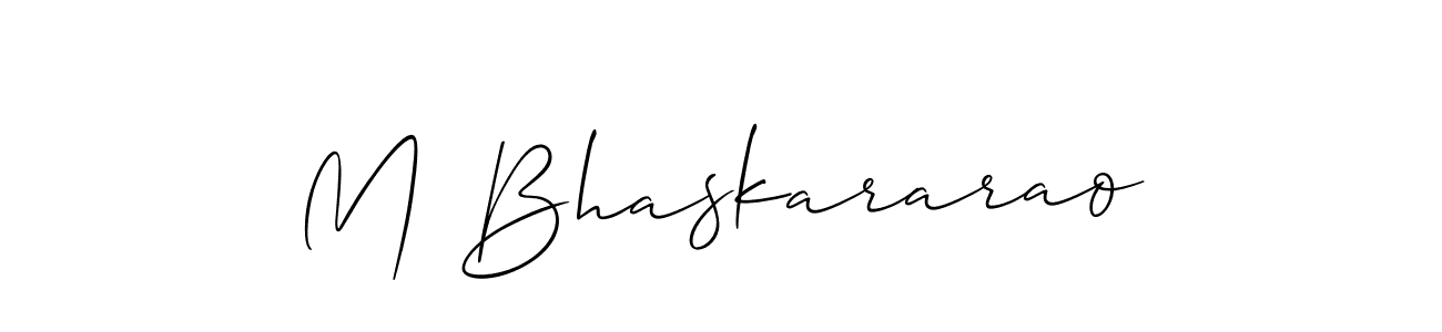 Use a signature maker to create a handwritten signature online. With this signature software, you can design (Allison_Script) your own signature for name M Bhaskararao. M Bhaskararao signature style 2 images and pictures png