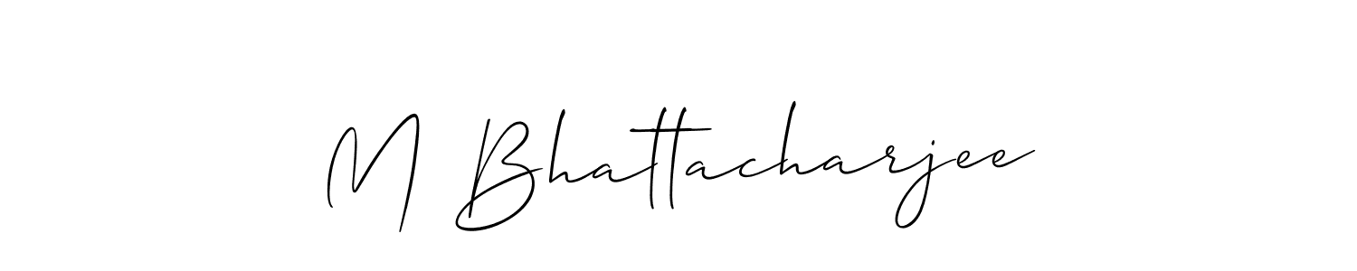 How to make M Bhattacharjee signature? Allison_Script is a professional autograph style. Create handwritten signature for M Bhattacharjee name. M Bhattacharjee signature style 2 images and pictures png