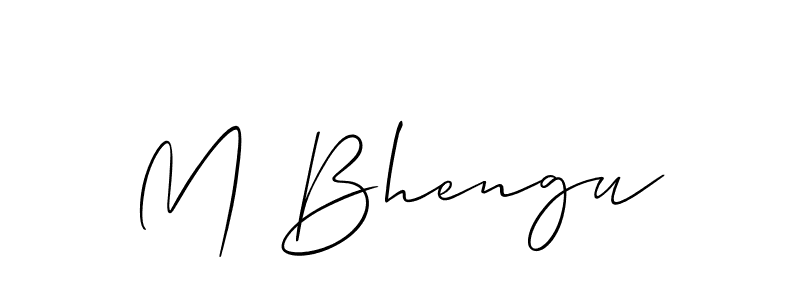 Design your own signature with our free online signature maker. With this signature software, you can create a handwritten (Allison_Script) signature for name M Bhengu. M Bhengu signature style 2 images and pictures png