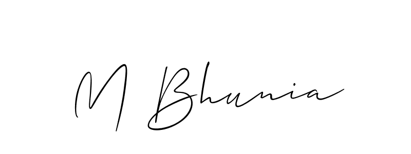 It looks lik you need a new signature style for name M Bhunia. Design unique handwritten (Allison_Script) signature with our free signature maker in just a few clicks. M Bhunia signature style 2 images and pictures png