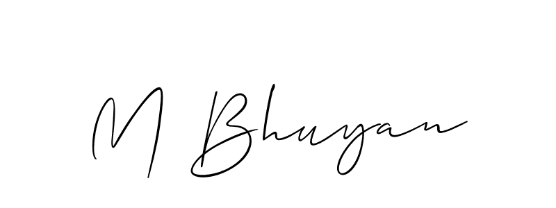 How to make M Bhuyan signature? Allison_Script is a professional autograph style. Create handwritten signature for M Bhuyan name. M Bhuyan signature style 2 images and pictures png