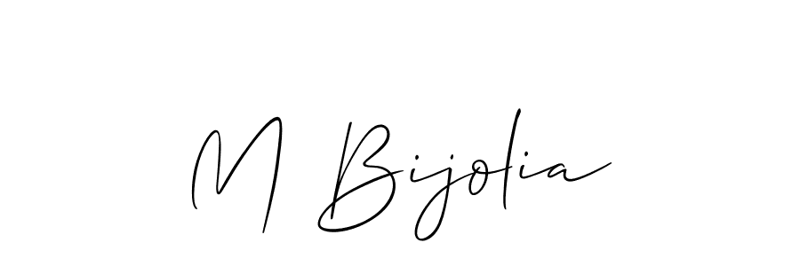 Make a beautiful signature design for name M Bijolia. With this signature (Allison_Script) style, you can create a handwritten signature for free. M Bijolia signature style 2 images and pictures png