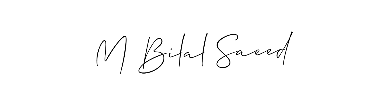 Also we have M Bilal Saeed name is the best signature style. Create professional handwritten signature collection using Allison_Script autograph style. M Bilal Saeed signature style 2 images and pictures png