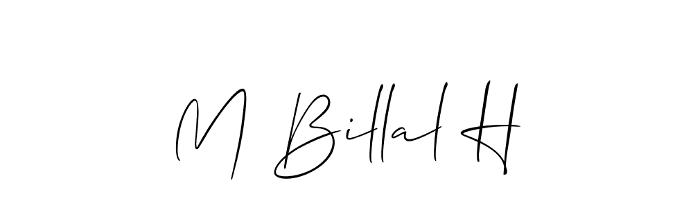 The best way (Allison_Script) to make a short signature is to pick only two or three words in your name. The name M Billal H include a total of six letters. For converting this name. M Billal H signature style 2 images and pictures png