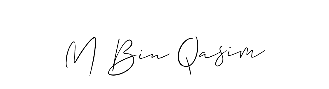You should practise on your own different ways (Allison_Script) to write your name (M Bin Qasim) in signature. don't let someone else do it for you. M Bin Qasim signature style 2 images and pictures png