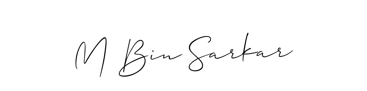 if you are searching for the best signature style for your name M Bin Sarkar. so please give up your signature search. here we have designed multiple signature styles  using Allison_Script. M Bin Sarkar signature style 2 images and pictures png