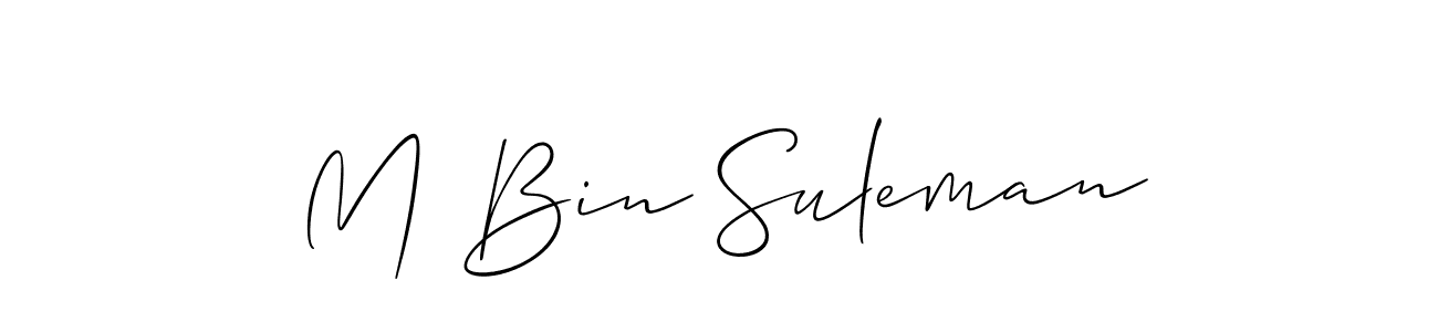 if you are searching for the best signature style for your name M Bin Suleman. so please give up your signature search. here we have designed multiple signature styles  using Allison_Script. M Bin Suleman signature style 2 images and pictures png