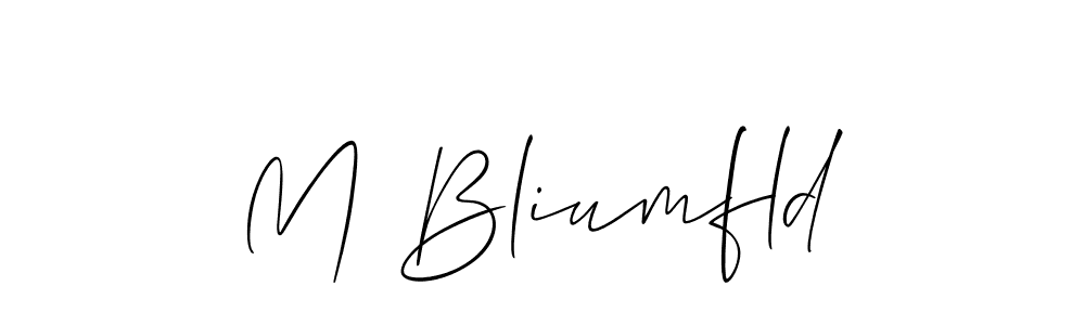 Also we have M Bliumfld name is the best signature style. Create professional handwritten signature collection using Allison_Script autograph style. M Bliumfld signature style 2 images and pictures png