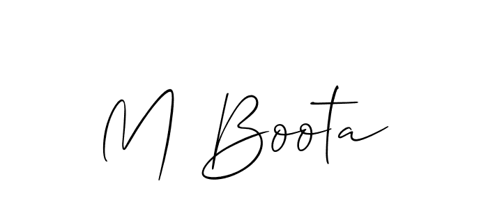 You should practise on your own different ways (Allison_Script) to write your name (M Boota) in signature. don't let someone else do it for you. M Boota signature style 2 images and pictures png