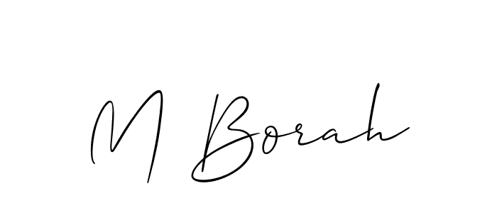Also we have M Borah name is the best signature style. Create professional handwritten signature collection using Allison_Script autograph style. M Borah signature style 2 images and pictures png