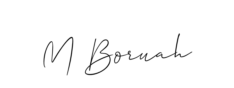 Use a signature maker to create a handwritten signature online. With this signature software, you can design (Allison_Script) your own signature for name M Boruah. M Boruah signature style 2 images and pictures png