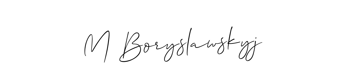 It looks lik you need a new signature style for name M Boryslawskyj. Design unique handwritten (Allison_Script) signature with our free signature maker in just a few clicks. M Boryslawskyj signature style 2 images and pictures png