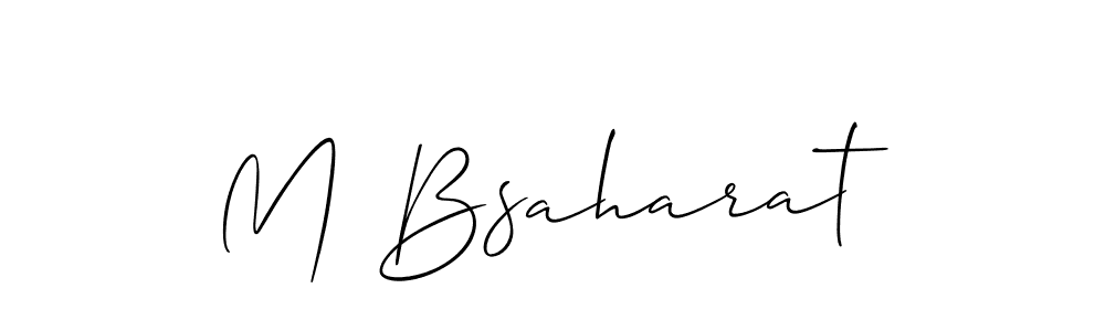 The best way (Allison_Script) to make a short signature is to pick only two or three words in your name. The name M Bsaharat include a total of six letters. For converting this name. M Bsaharat signature style 2 images and pictures png