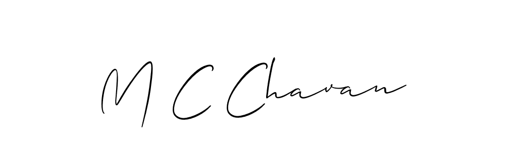 Also we have M C Chavan name is the best signature style. Create professional handwritten signature collection using Allison_Script autograph style. M C Chavan signature style 2 images and pictures png