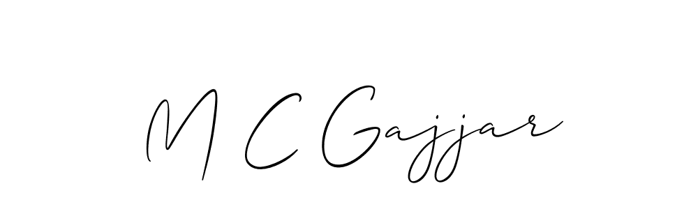 Design your own signature with our free online signature maker. With this signature software, you can create a handwritten (Allison_Script) signature for name M C Gajjar. M C Gajjar signature style 2 images and pictures png