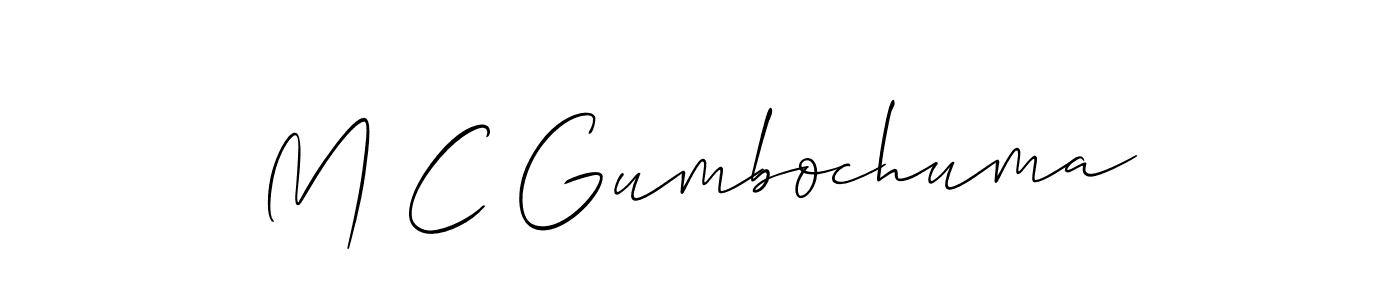 You should practise on your own different ways (Allison_Script) to write your name (M C Gumbochuma) in signature. don't let someone else do it for you. M C Gumbochuma signature style 2 images and pictures png